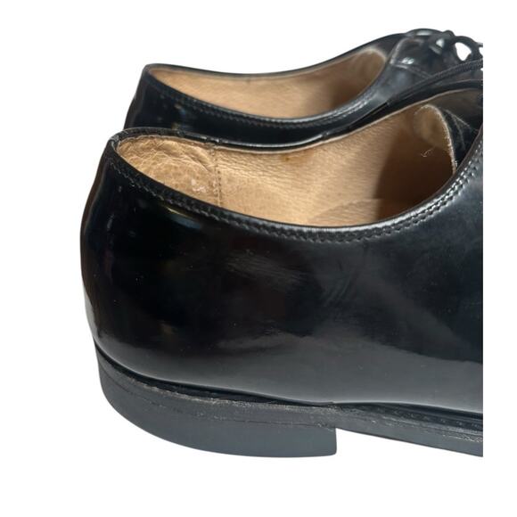 Vtg Weinbrenner Faux Black Patent Mens Lace Up Dress Shoes USA Derby Size 12 D main image 5